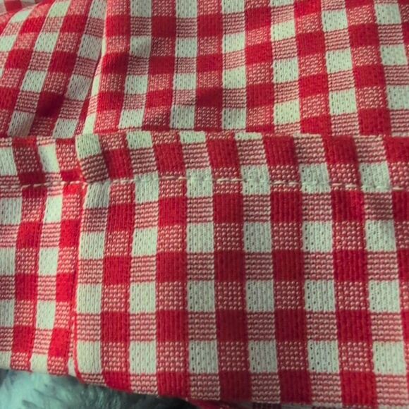 Vintage 60s 70s MCM Women's Red White Checkered Flare Bell Pants - Picture 4 of 4